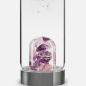 VITAJUWEL VIA WELLNESS CRYSTAL GLASS WATER BOTTLE 16.9 FL.OZ